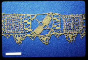 Piece, Needle lace, silk, metal thread, Spanish