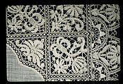 Handkerchief, Bobbin lace, German, Dresden