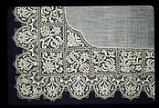 Handkerchief, Bobbin lace, German, Dresden