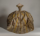 Doll’s Court Gown (grand habit de poupée), Silk brocade, metal thread, metal lace, spangles, silk ribbon flowers, whalebone, French
