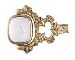 Double-Sided Antislavery Seal Set into a Fob, Josiah Wedgwood (British, Burslem, Stoke-on-Trent 1730–1795 Burslem, Stoke-on-Trent), Engraved gems; gilded metal setting, British