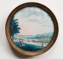 Set of Eighteen Buttons with Views of the Palace and Gardens of Versailles, Gouache on ivory; glass, French