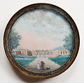 Set of Eighteen Buttons with Views of the Palace and Gardens of Versailles, Gouache on ivory; glass, French