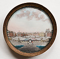 Set of Eighteen Buttons with Views of the Palace and Gardens of Versailles, Gouache on ivory; glass, French