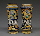 Albarello, Maiolica (tin-glazed earthenware), Italian, Sicily