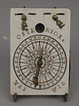 Portable diptych sundial, Hans Tröschel the Elder (German, 1549–1612), Ivory, brass, German, Nuremberg