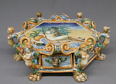 Writing case, Maiolica (tin-glazed earthenware), Italian, Urbino