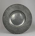Plate with Hebrew inscriptions, Pewter, German