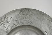 Plate with Hebrew inscriptions, Pewter, German