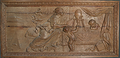 Overdoor panel with allegory of Justice (one of a pair), Oak, polished, French