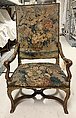 Armchair, Carved and gilded walnut, French