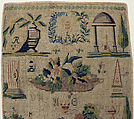 Sampler, Silk and linen on canvas, German