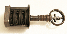 Mortise lock with key, Iron, German