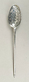 Strainer spoon, Silver, British