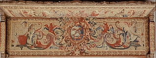 Fragments of a Lower Border, Tapestry designed 1684–86 by Jean Lemoine de Lorrain (1638–1713), Silk, wool and metal thread; modern frame carved and gilded wood., French