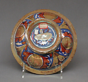 Cover for a dish or vase, Maiolica (tin-glazed earthenware), lustered, Italian, Gubbio