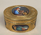 Snuffbox with kitchen scenes, Gold, enamel, French, Paris
