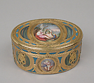 Snuffbox, Jean-Joseph Barrière (French, apprenticed 1750, master 1763, active 1793), Gold, enamel, French, Paris