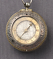 Watch, Movement by James Vautrollier (recorded working 1622–41; Clockmakers' Company 1632), Case: silver, partly gilded, and gilded brass; Movement: gilded brass and steel, partly blued, British, London