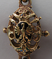 Heraldic chain with pendant badge, Michael Botza (active 1592–1633), Partly enameled gold, pearl, German, Dresden