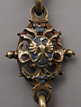 Heraldic chain with pendant badge, Michael Botza (active 1592–1633), Partly enameled gold, pearl, German, Dresden