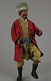 Man with turban hat, Polychromed terracotta head; wooden limbs; body of wire wrapped in tow; various fabrics, Italian, Naples