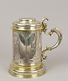 Tankard, Probably by Hermann Lambrecht (1670–1675), Silver, partly gilt, German, Hamburg