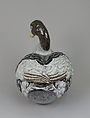 Tureen in the form of a goose (one of a pair), Faience (tin-glazed earthenware), German, Strasbourg