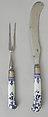Forks and knives (24), Soft-paste porcelain, steel, silver, French