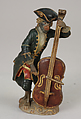 Statuette belonging to a monkey orchestra, Alabaster, Italian
