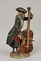 Statuette belonging to a monkey orchestra, Alabaster, Italian