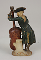 Statuette belonging to a monkey orchestra, Alabaster, Italian