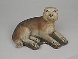 Reclining sheepdog, Polychromed terracotta body, Italian, Naples