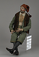 Man, Polychromed terracotta head; wooden limbs; body of wire wrapped in tow; silk garments; glass eyes, Italian, Naples