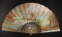 Fan, J. Donzel fils, Gouache on parchment; shell, French