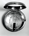 Pair-case watch and key, Watchmaker: Stephen Gibbs (British, born ca. 1733, Clockmakers&#39; Company 1748–64), Silver; painted enamel;  brass and steel, British, London