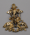 Model for a pendant with a figure of Justice, Brass, partly gilded and silvered, and pewter, Flemish or German