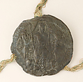 Royal Seal of Henri II, Black wax impression on silk tassels, French