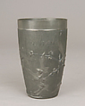 Beaker, Jules-Paul Brateau (French, 1844–1923), Pewter, French, Paris