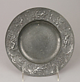 Plate, Jules-Paul Brateau (French, 1844–1923), Pewter, French, Paris