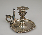 Chamberstick (one of a pair), William Elliott, Silver, British, London