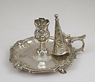 Chamber candlestick, John Angell, Silver and silver gilt, British, London
