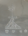 Tankard, Engraved glass; silver mounts, British mounts with British or Dutch glassware