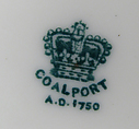 Scalloped rim charger, Coalport (British, ca. 1799–1926), Porcelain, British, Coalport