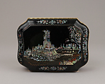 Toilet Box, Johann Martin Heinrici (German, 1711–1786), Lacquered metal inlaid with mother-of-pearl, copper, brass, ray skin, colored stone, gold, German, Dresden