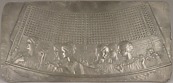 Relief moulded metal plaque for sewing box, Frédéric Charles Victor de Vernon (French, Paris 1858–1912 Paris), Electrotype: nickel over copper, French