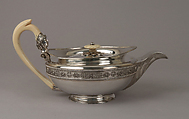 Teapot (part of a service), Digby Scott (active 1802–1807), Silver; ivory, British, London