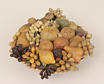 Basket of fruit without handles, Wax; wicker, Italian, Naples