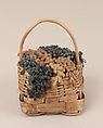 Basket of purple and yellow grapes, Wax, wicker, Italian, Naples