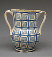 Vase, Glazed earthenware, probably Spanish